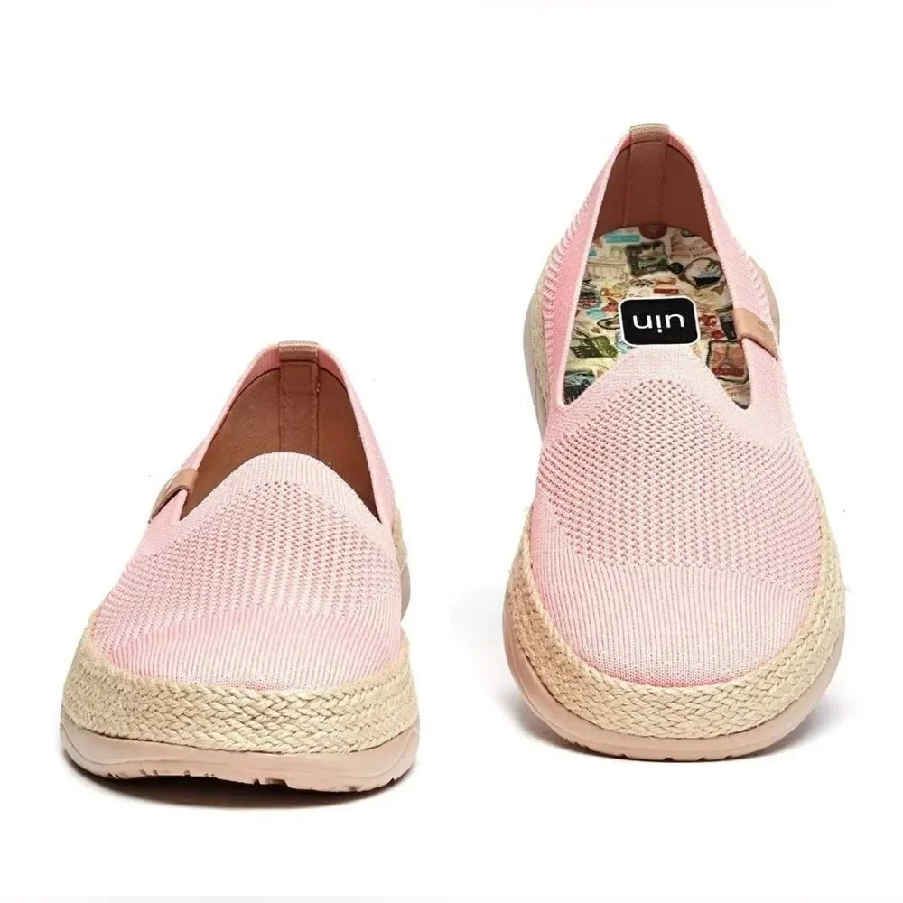Women New UIN Slip On Shoes Knit  Comfortable Loafers 